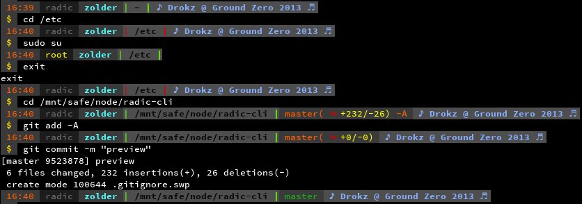radic-cli custom ps1 prompt